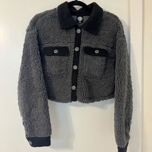 Black & Gray Sherpa Jacket
